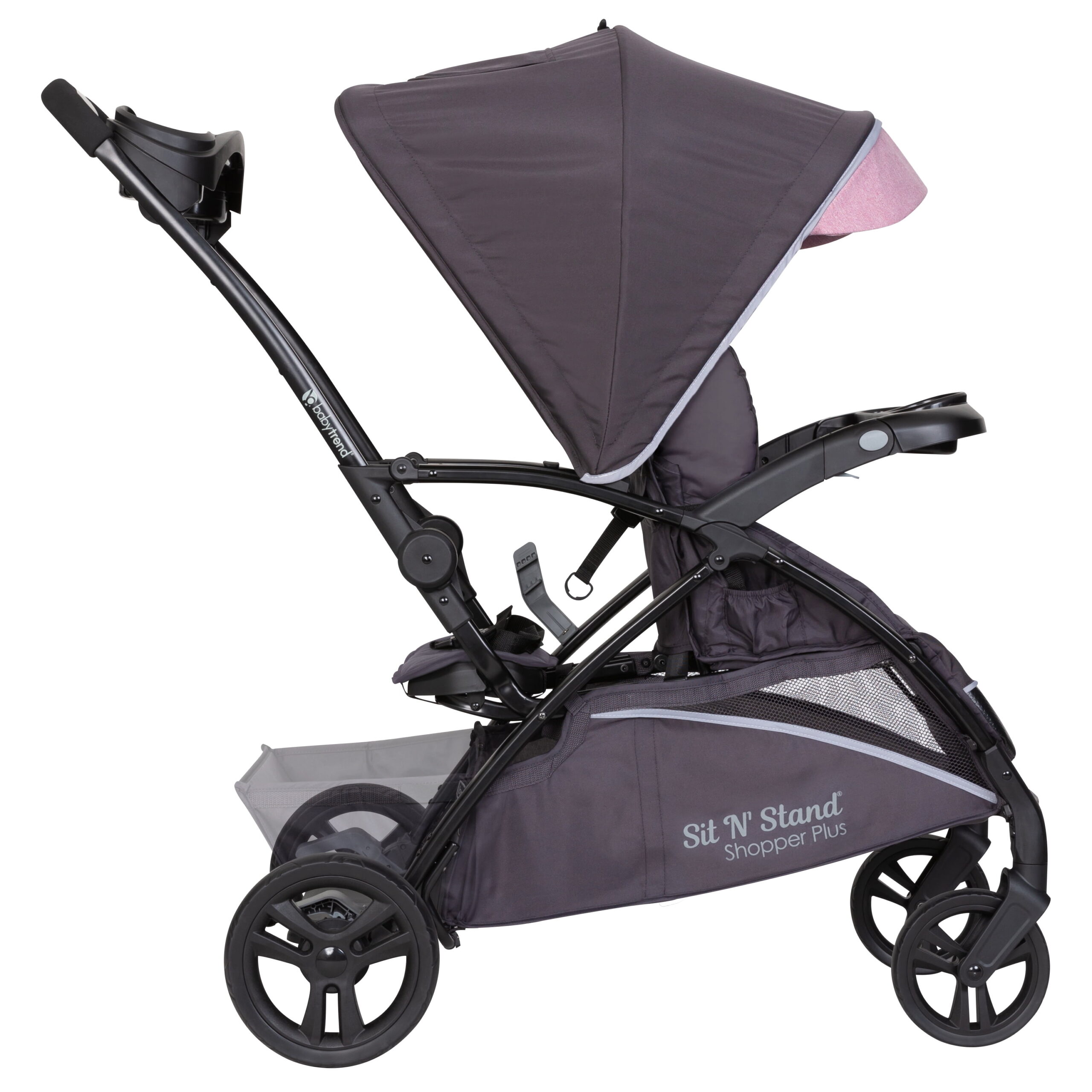 Baby Trend Sit N’ Stand 5-in-1 Shopper Plus Stroller, Cassis Pink - Image 3