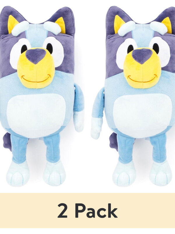 (2 pack) Bluey Kids Bedding Plush 17" Cuddle and Decorative Pillow Buddy, Microfiber, Blue, BBC
