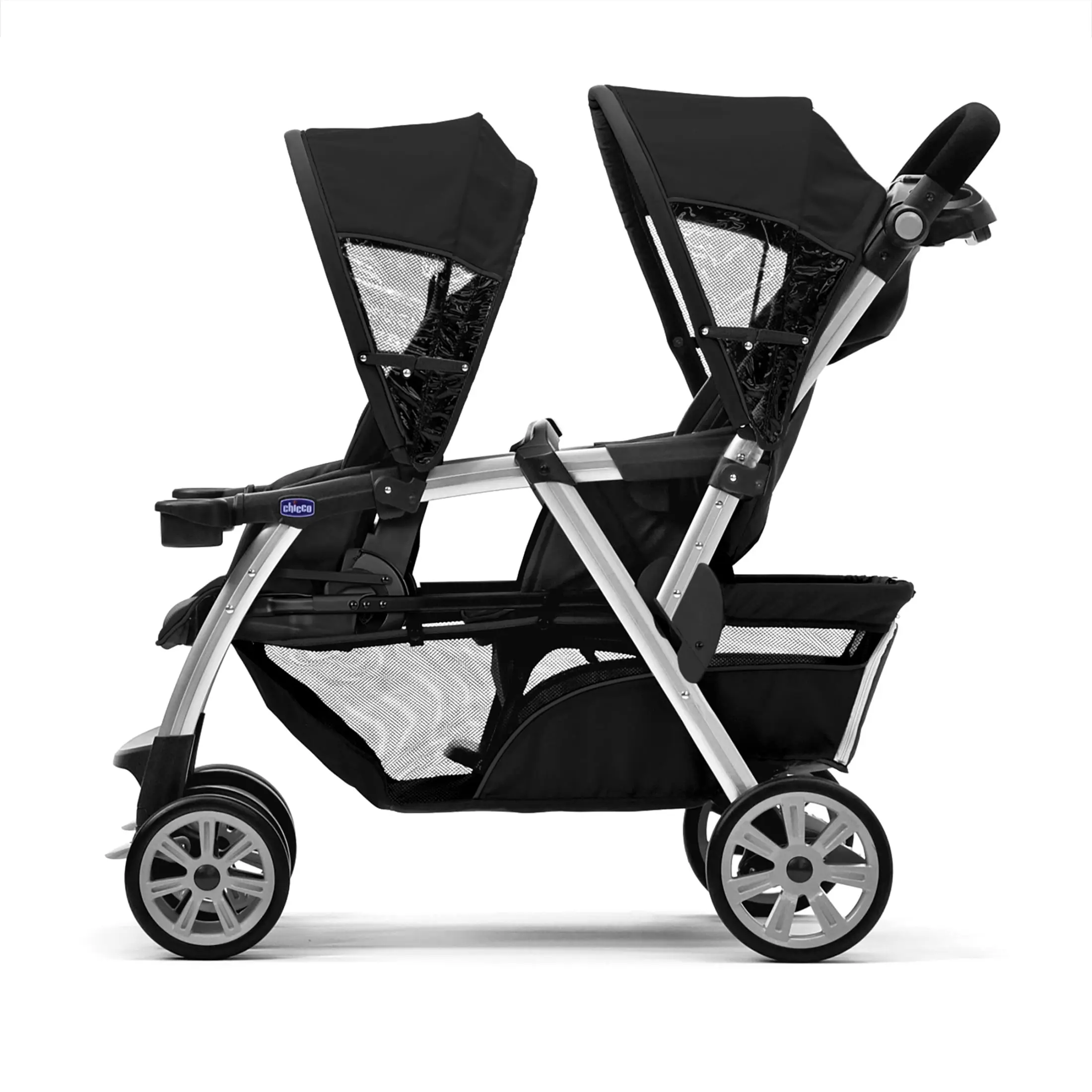 Chicco Cortina Together Double Stroller for Infants and Toddlers - Minerale (Black/Silver), New - Image 6
