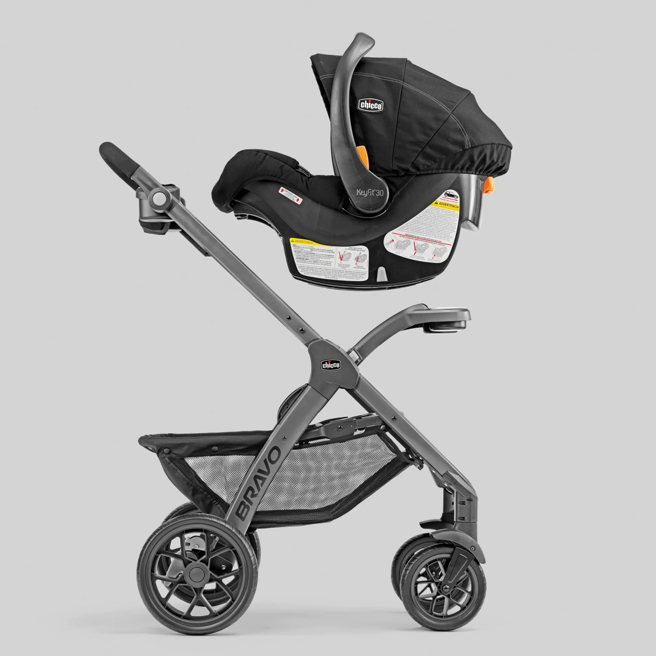Chicco Bravo Sport Trio Travel System - Iron (Black), New - Image 4