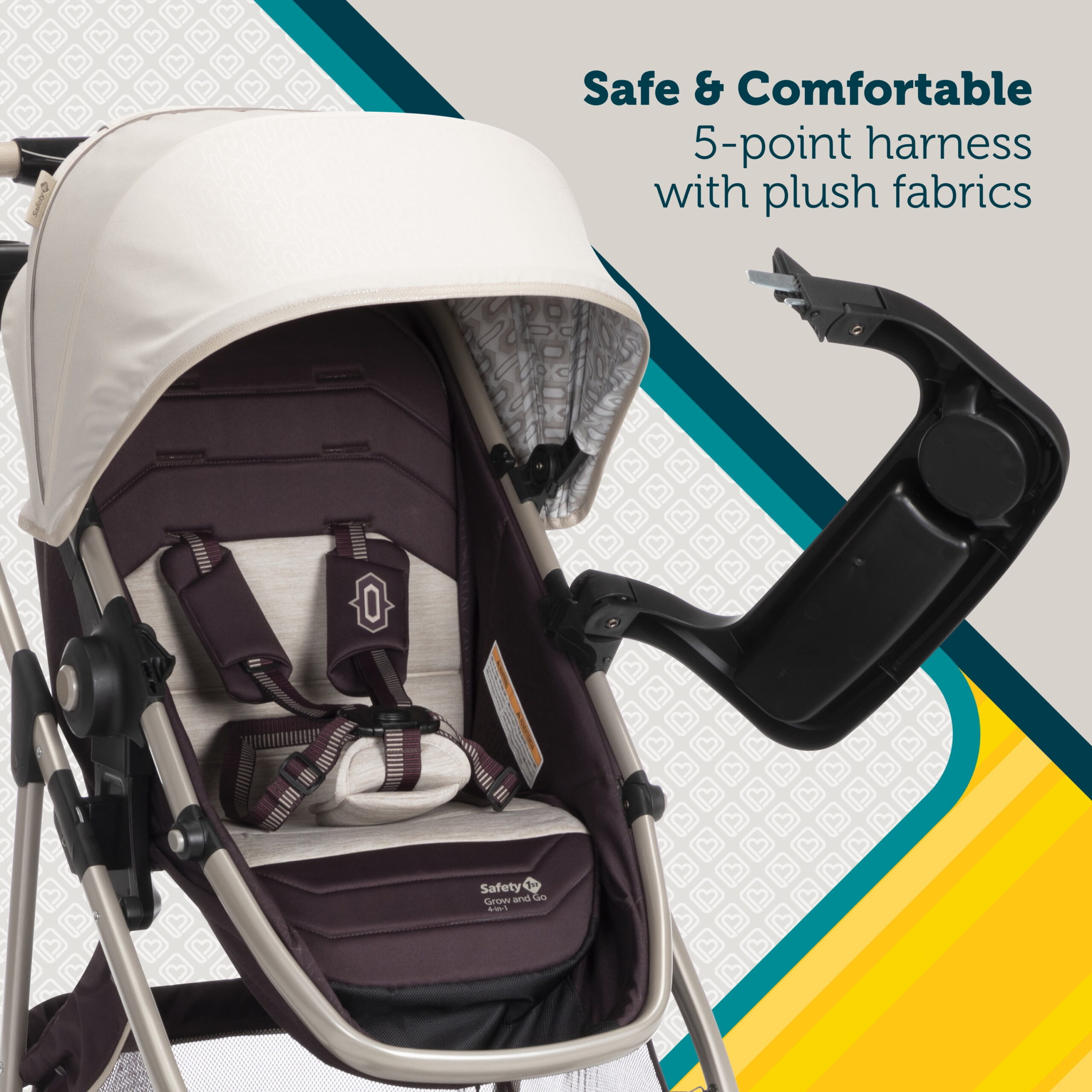 Safety 1st Deluxe Grow and Go Flex 8-in-1 Travel System, Dunes Edge, Infant - Image 5