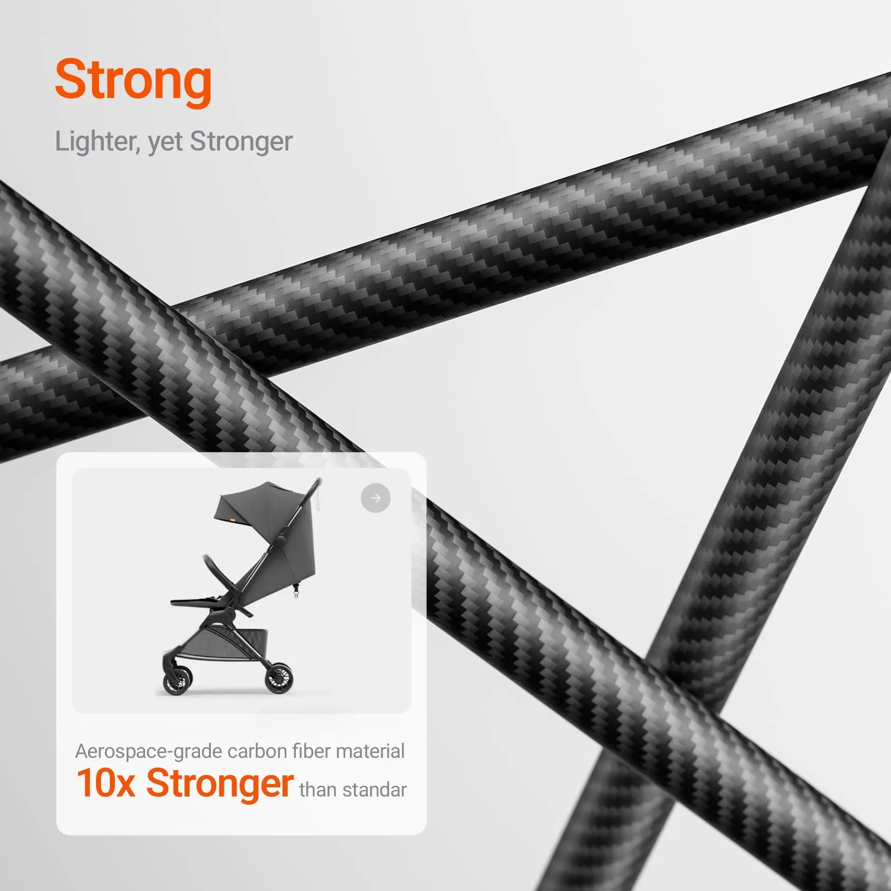 Mamazing Ultra Air X Lightweight Baby Stroller for Airplane Travel, 9.9 lbs, Ultra-Compact, Light & Strong, Age Group: Infant, Single, Black - Image 3