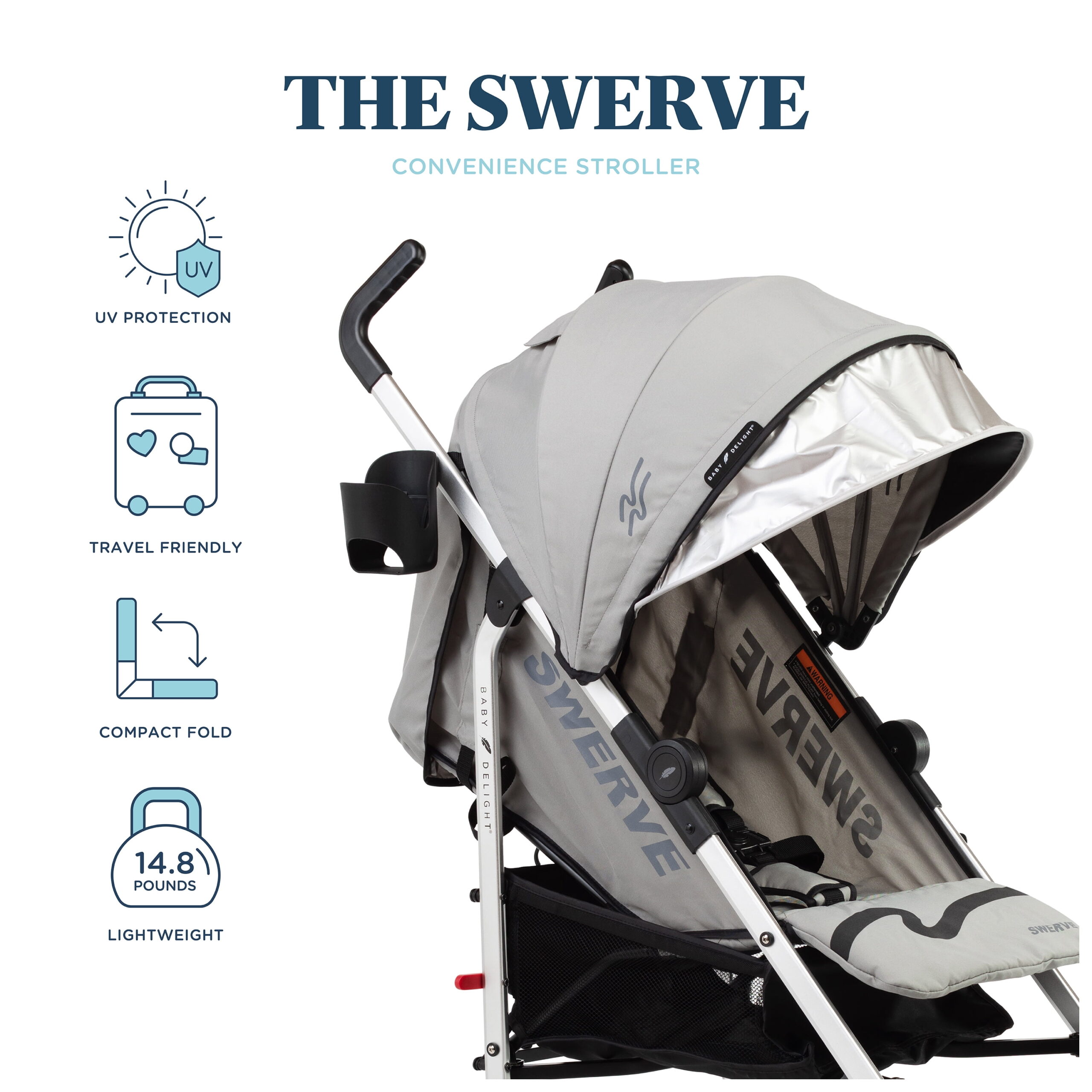 Baby Delight Swerve Baby Stroller, Grey - Image 2