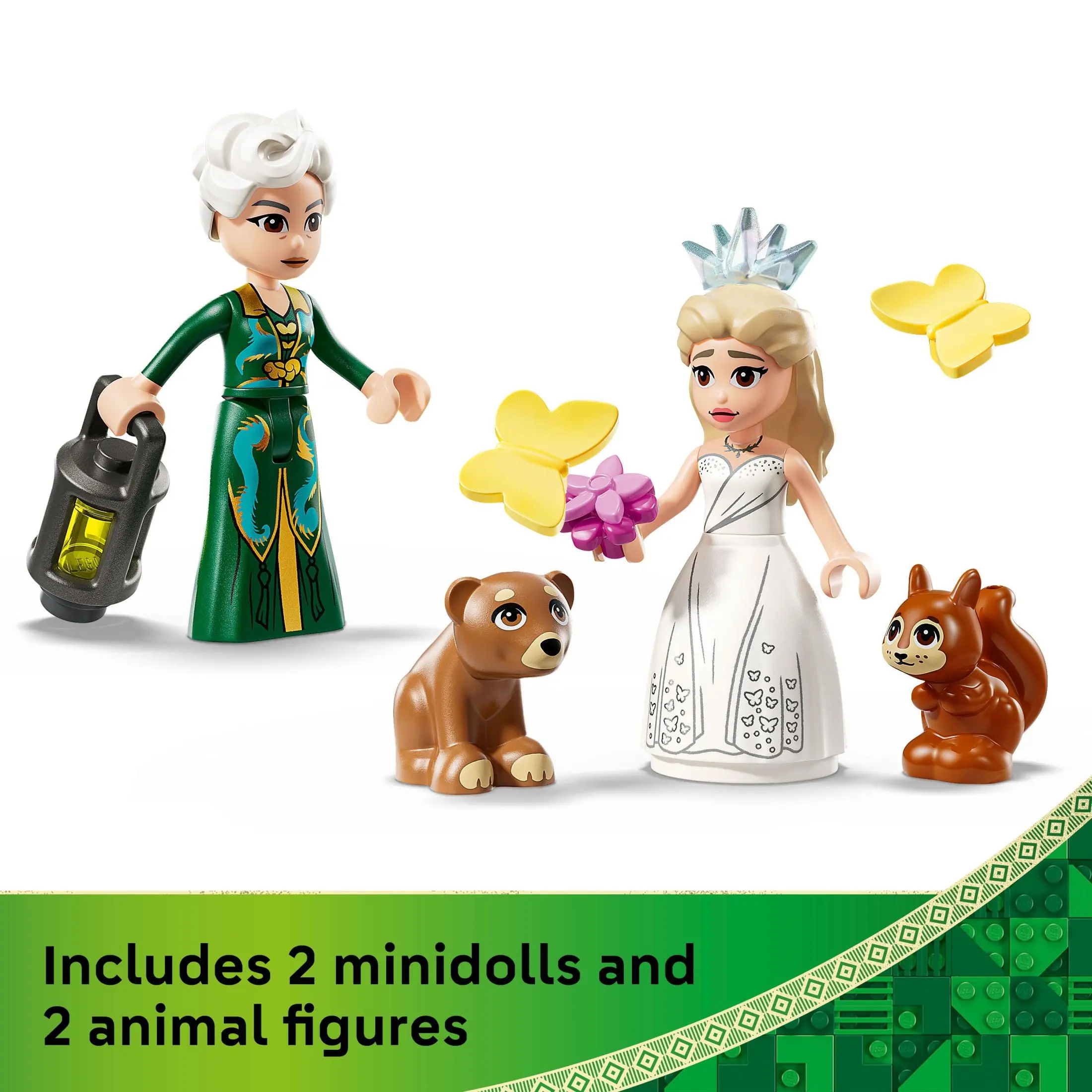 LEGO Wicked Glinda's Wedding Day Building Toy - Pretend Playset with 2 Minidolls, 2 Animal Toy Figures, & 2 Poseable Butterflies - Building Blocks for Kids, Ages 8+ - Gift for Girls & Boys - 75688 - Image 6