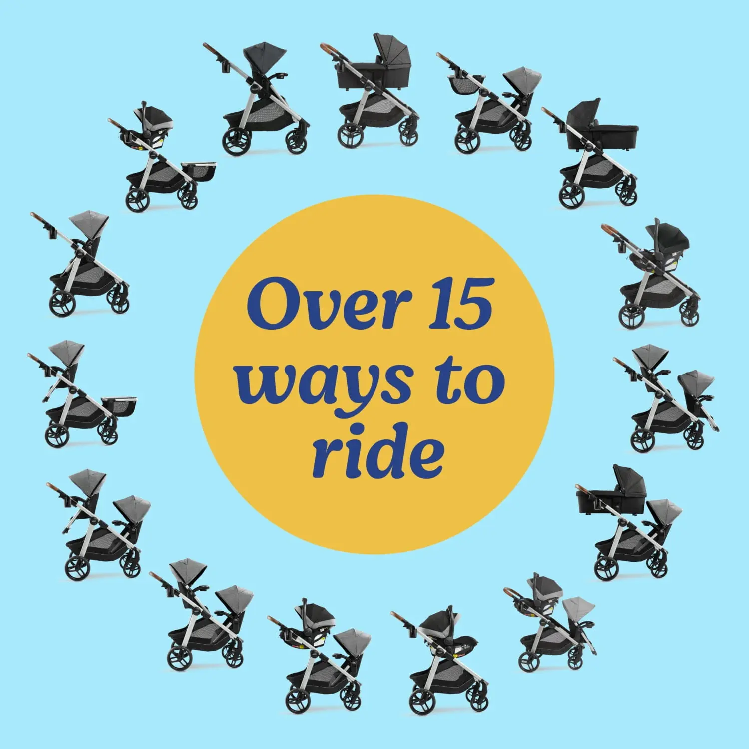 Graco Premier Modes Nest2Grow Stroller, Maison, Grey - Image 3