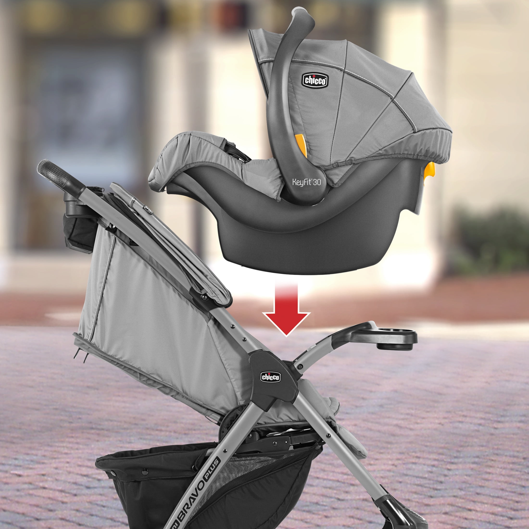 Chicco Mini Bravo Plus Travel System Stroller with KeyFit 30 Infant Car Seat - Slate (Grey), New - Image 5