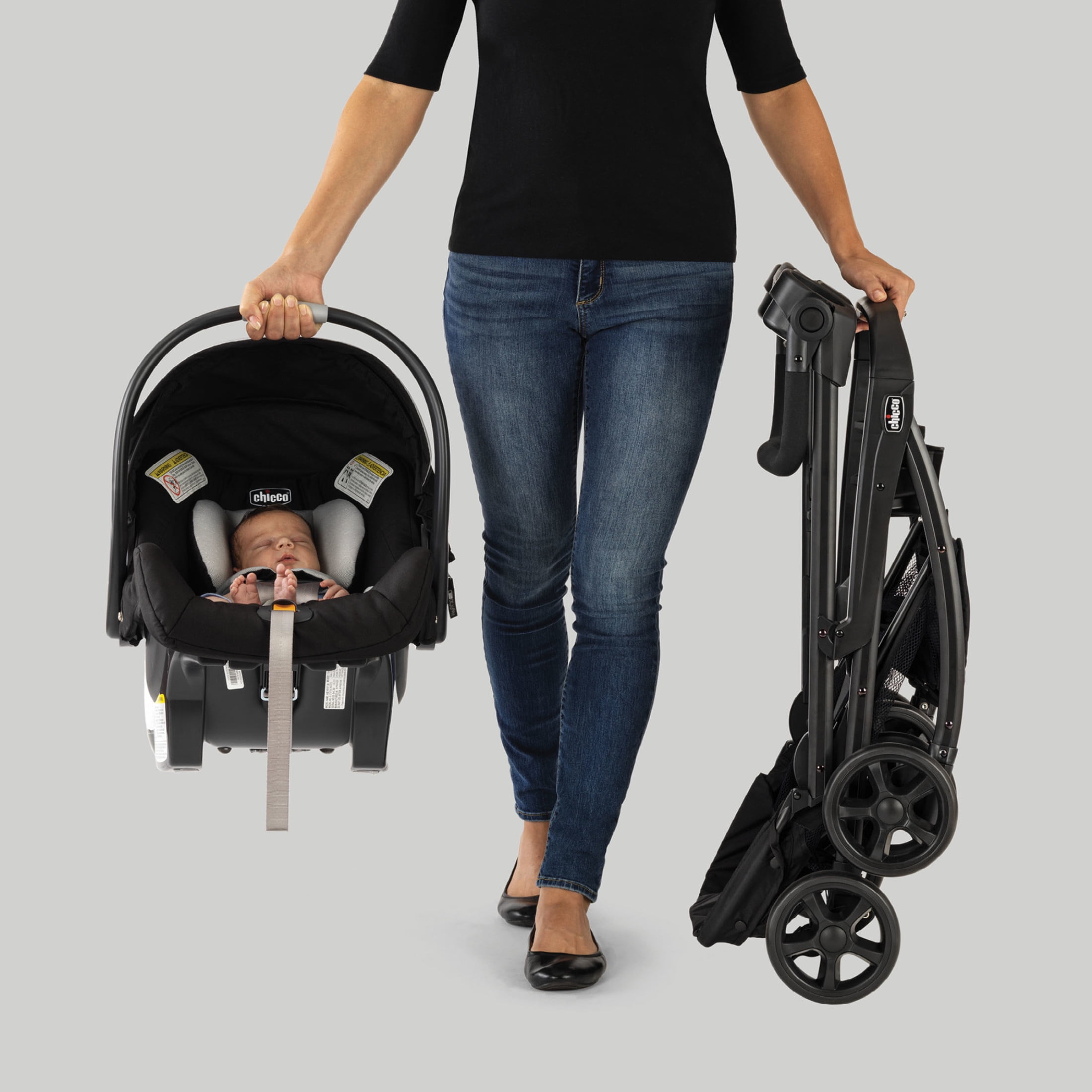 Chicco KeyFit Caddy Frame Stroller - Black (Black), New - Image 2