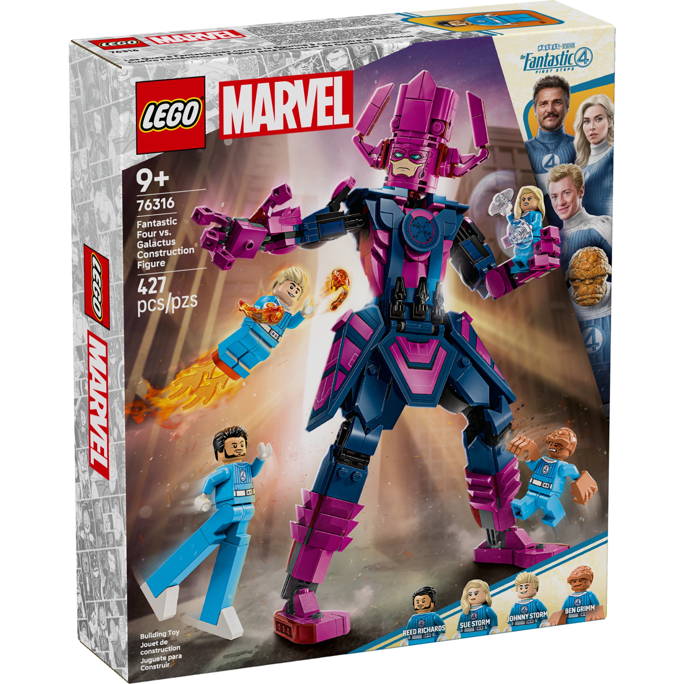 LEGO Marvel Fantastic Four vs. Galactus Construction Figure - Super Hero Building Toy - 4 Minifigures, Including The Thing, Invisible Woman and Human Torch - Gift for Kids, Boys and Girls, 9+ 76316 - Image 2
