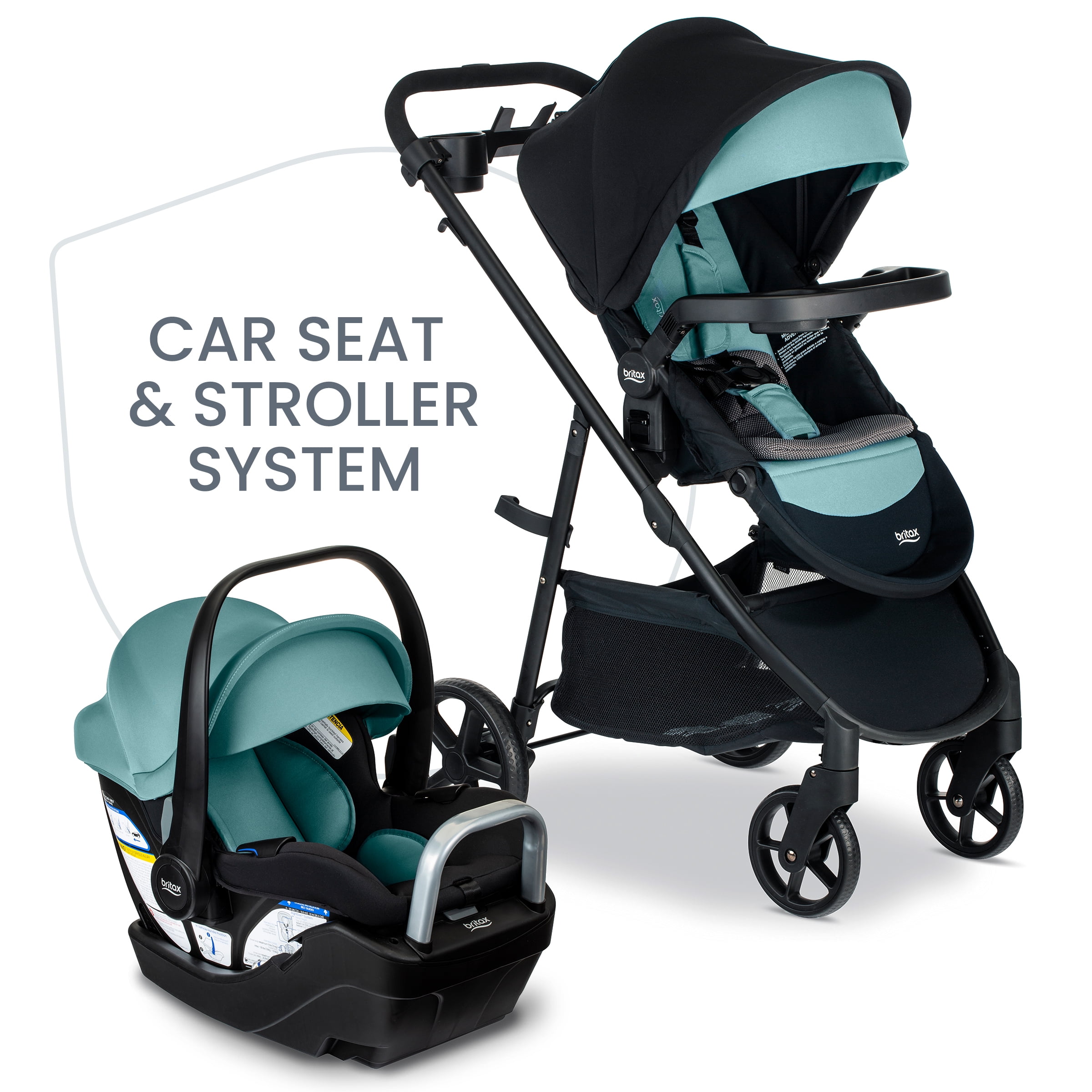Britax Willow Brook S+ Baby Travel System, Infant Car Seat and Stroller Combo, Jade Onyx - Image 2