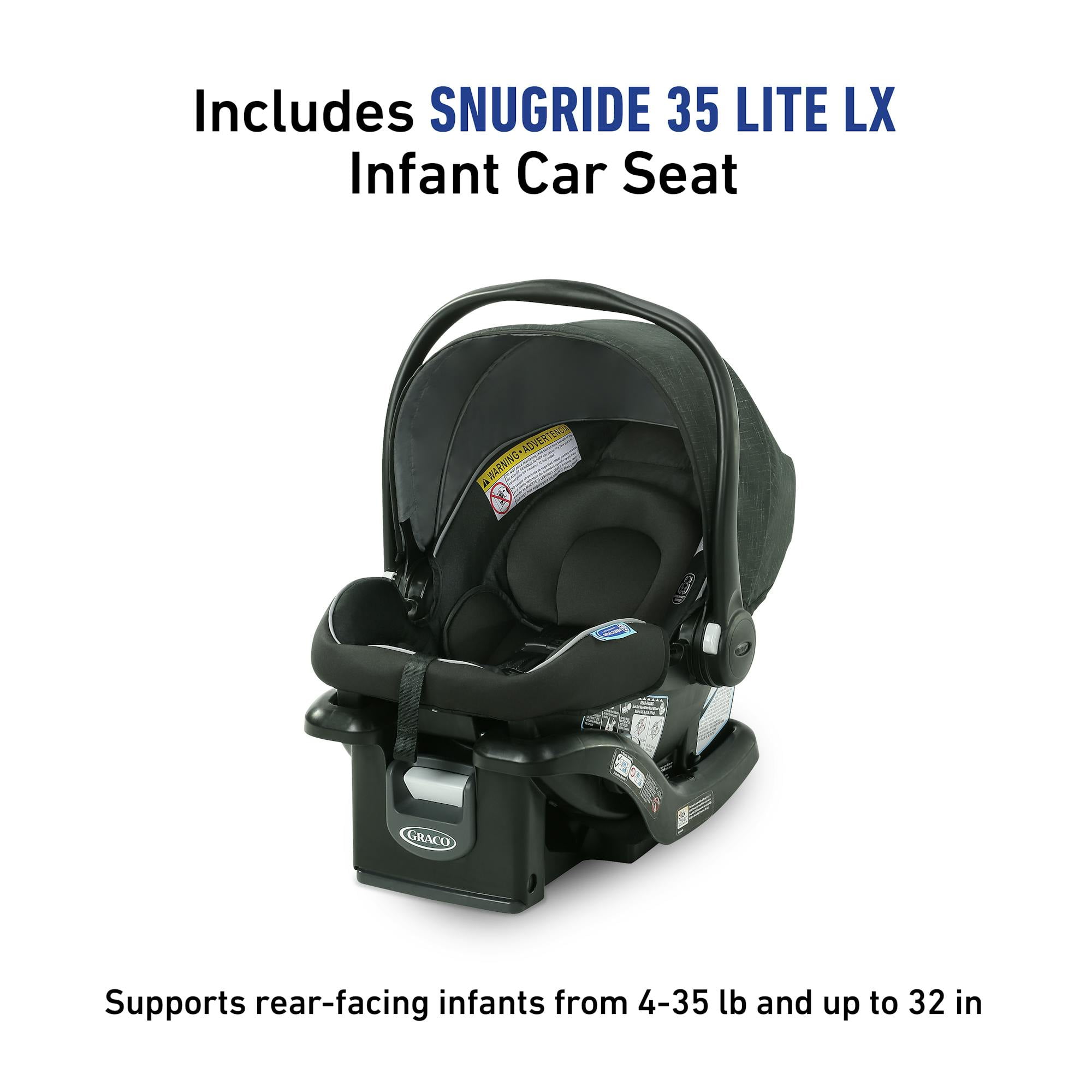 Graco Modes 3 Lite DLX Travel System featuring SnugRide Lite LX Infant Car Seat, West Point, Grey - Image 3