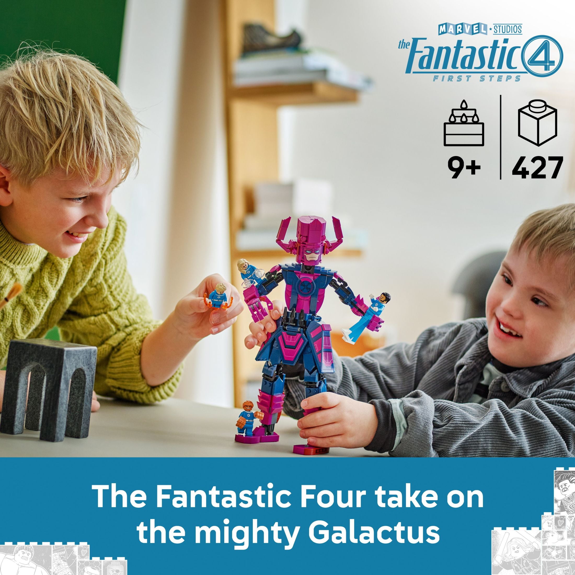 LEGO Marvel Fantastic Four vs. Galactus Construction Figure - Super Hero Building Toy - 4 Minifigures, Including The Thing, Invisible Woman and Human Torch - Gift for Kids, Boys and Girls, 9+ 76316 - Image 3