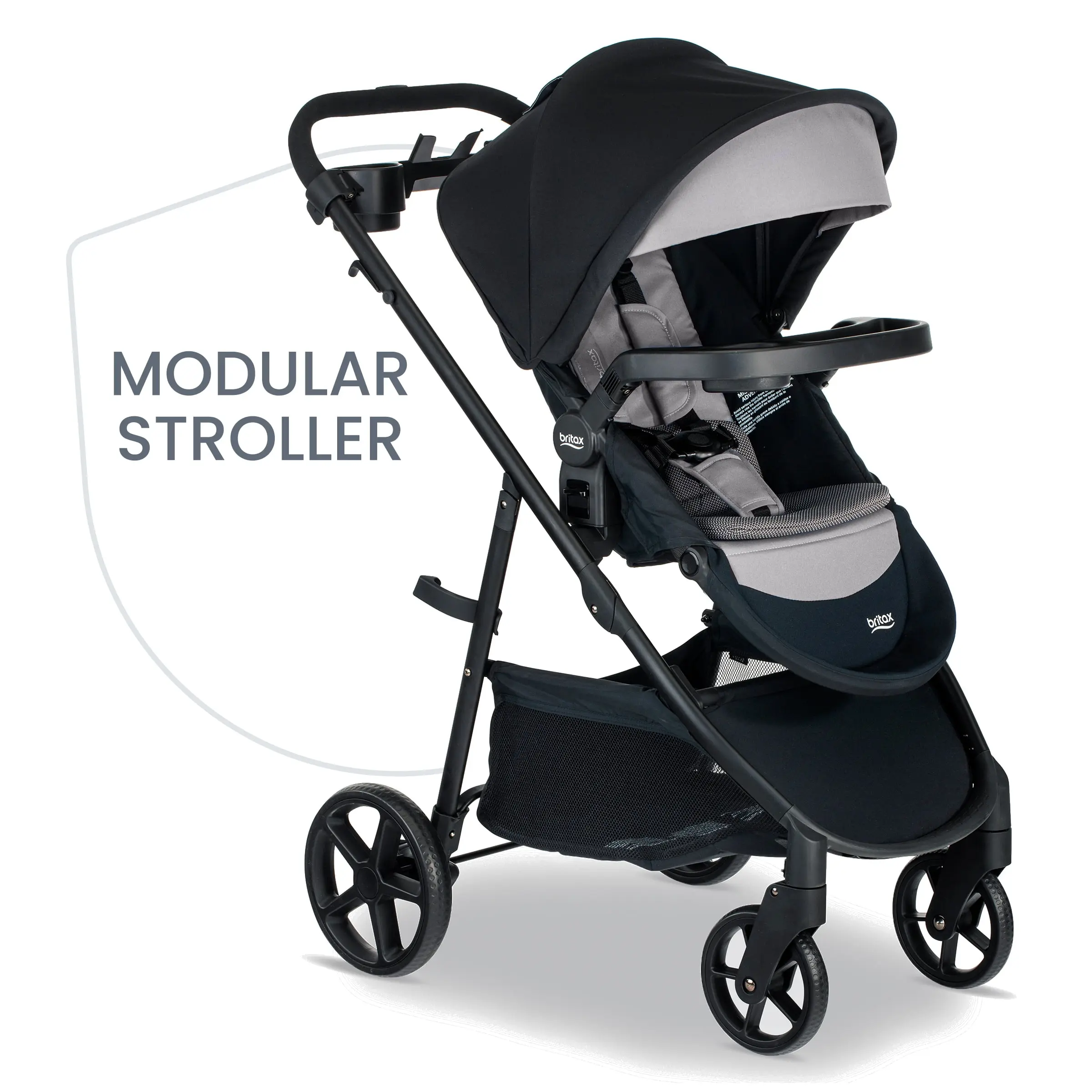 Britax Brook+ Modular Baby Stroller, Infant Stroller With 4 Ways to Stroll, Graphite Onyx - Image 2