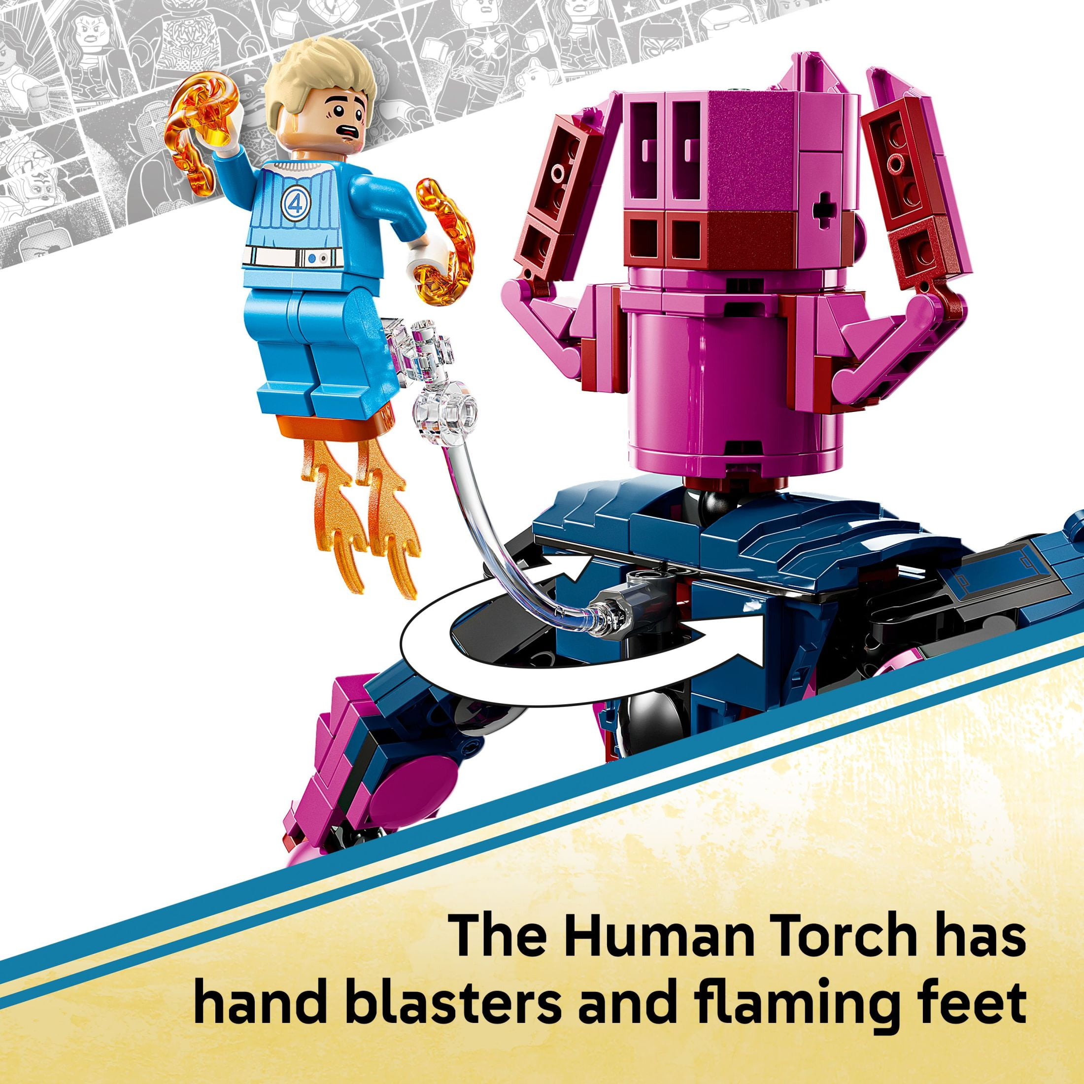 LEGO Marvel Fantastic Four vs. Galactus Construction Figure - Super Hero Building Toy - 4 Minifigures, Including The Thing, Invisible Woman and Human Torch - Gift for Kids, Boys and Girls, 9+ 76316 - Image 5