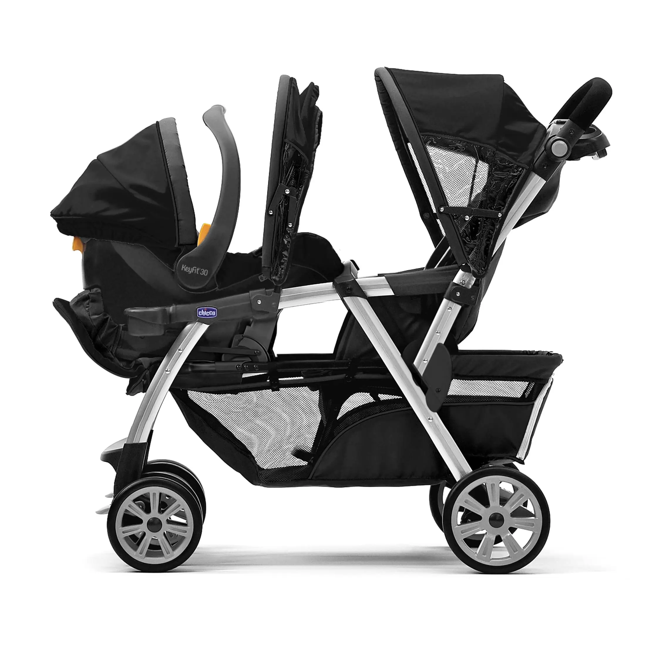 Chicco Cortina Together Double Stroller for Infants and Toddlers - Minerale (Black/Silver), New - Image 5