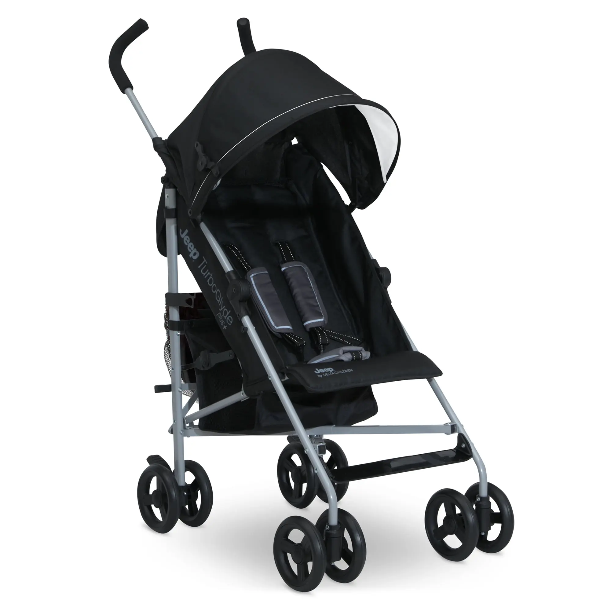 Jeep TurboGlyde Plus Stroller by Delta Children - Lightweight Travel Stroller Only Weighs 13.7 Pounds, Black - Image 4