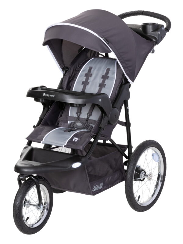 Baby Trend Xcel-R8 Plus Jogging Stroller with LED Lights, Liberty Grey