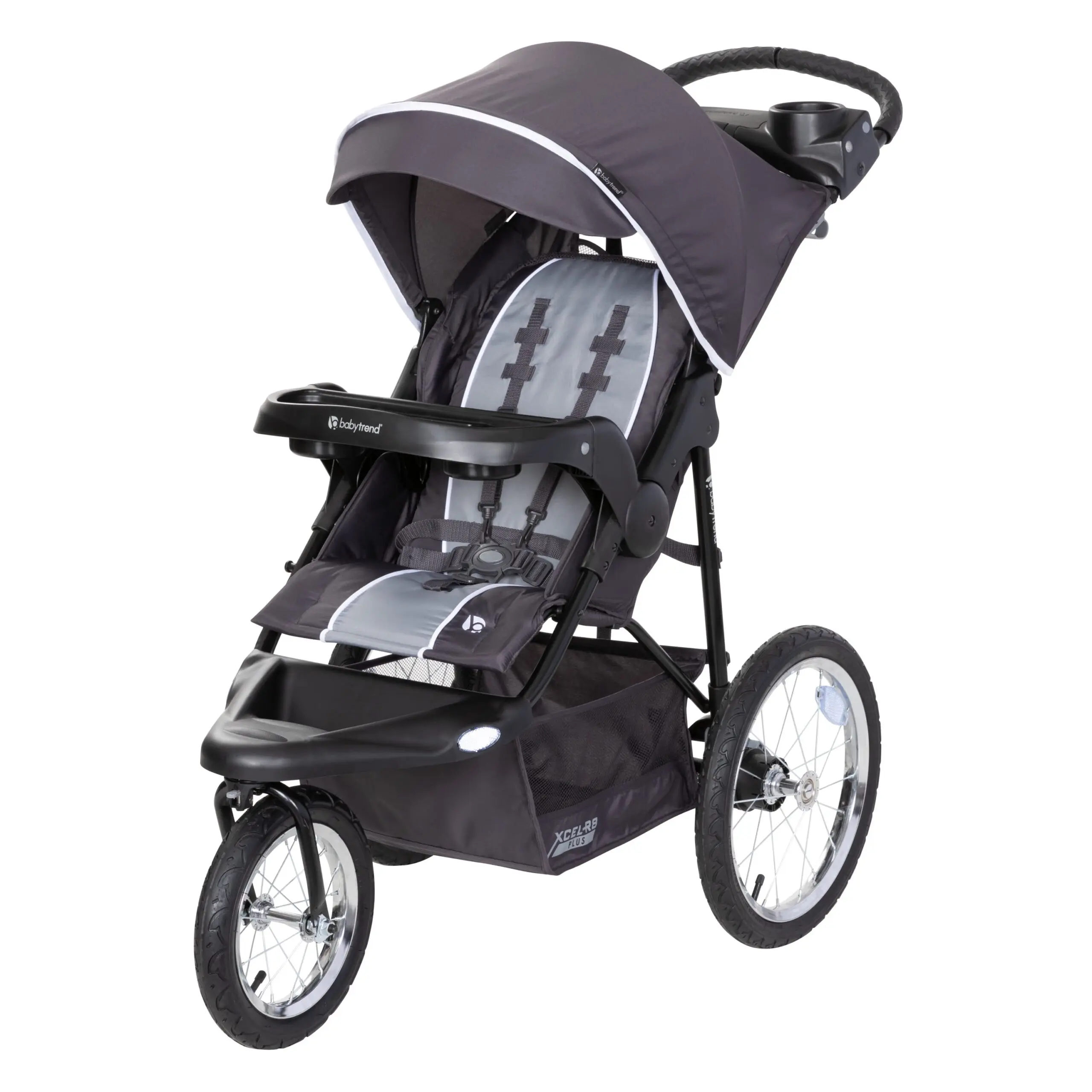 Baby Trend Xcel-R8 Plus Jogging Stroller with LED Lights, Liberty Grey