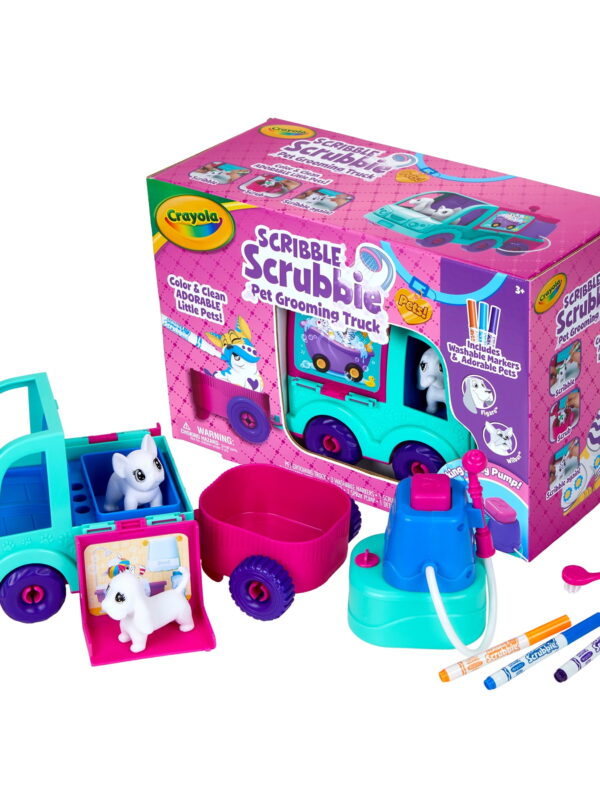 Crayola Scribble Scrubbie Grooming Truck Toy, 10 Pcs, Toys for Kids, Craft, Gifts for Girls and Boys