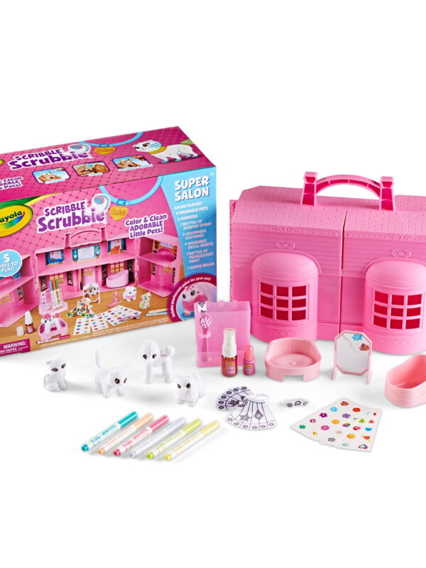 Crayola Scribble Scrubbie Pets Super Salon, Creative Toys for Kids, Coloring Gifts for Girls & Boys, Arts and Crafts, Ages 3+