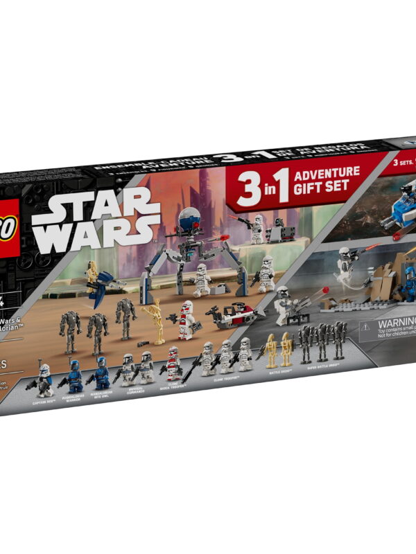 LEGO Star Wars: The Clone Wars & The Mandalorian Gift Set - Contains 3 sets in 1 box - Gift for Christmas for Kids, Ages 7+ - 66804