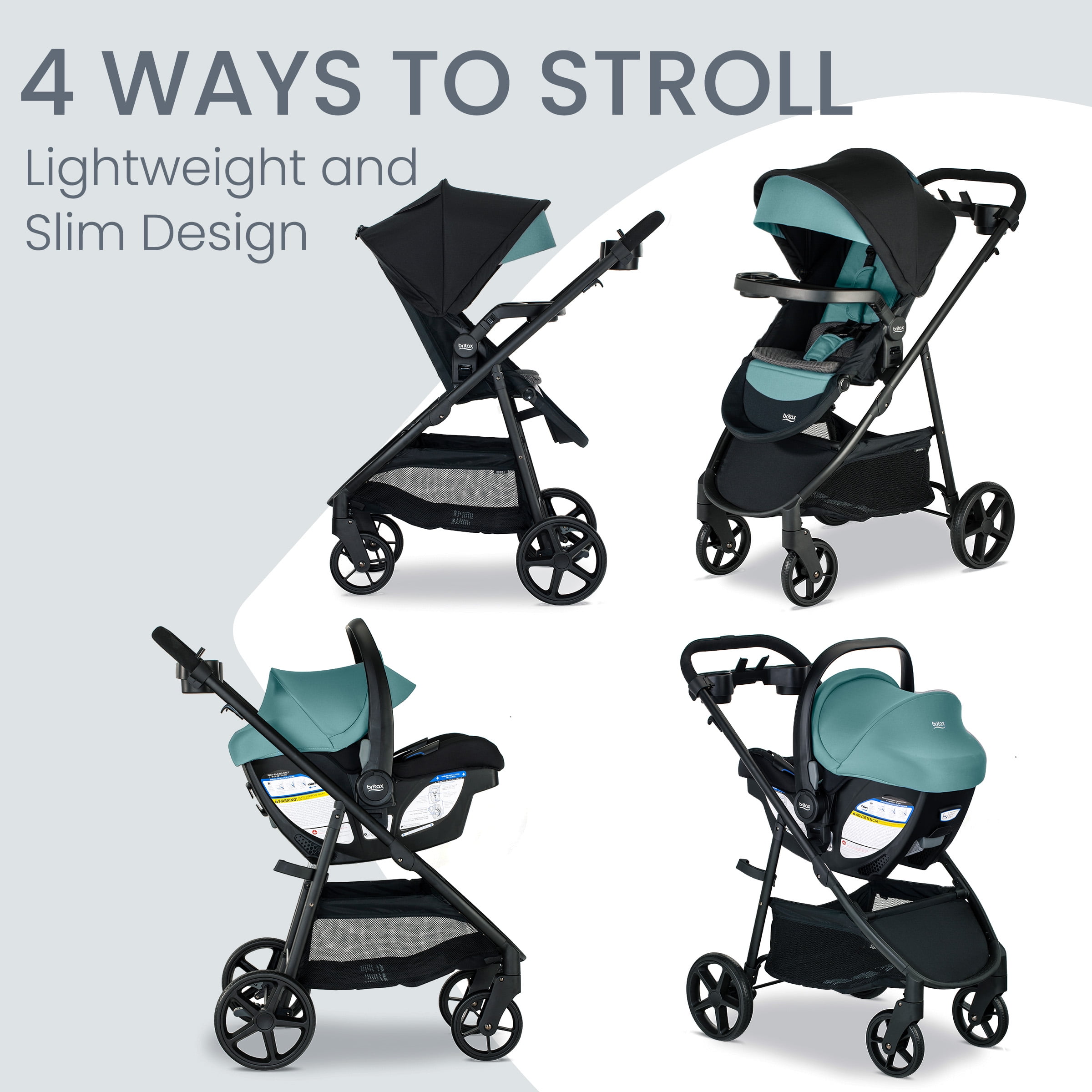 Britax Willow Brook S+ Baby Travel System, Infant Car Seat and Stroller Combo, Jade Onyx - Image 3