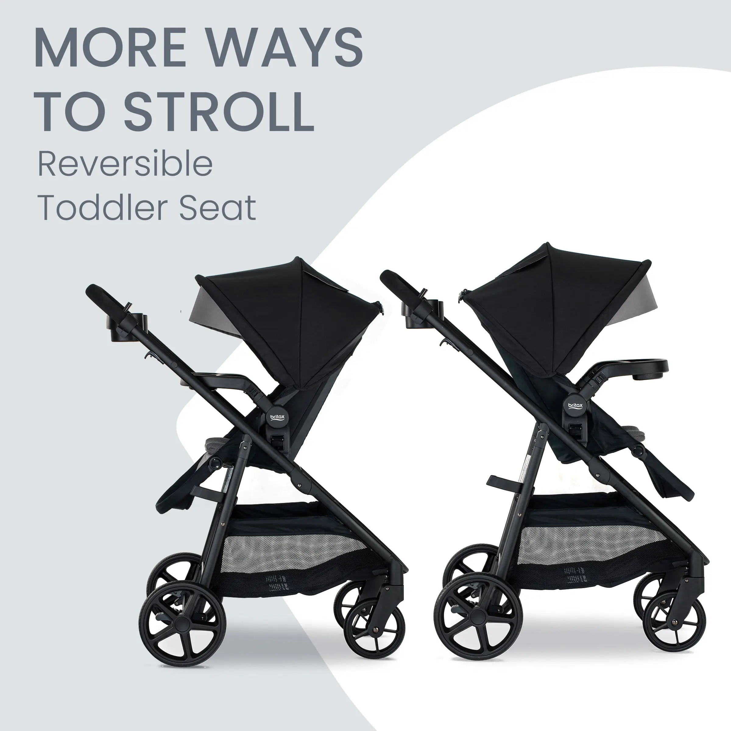 Britax Brook+ Modular Baby Stroller, Infant Stroller With 4 Ways to Stroll, Graphite Onyx - Image 3