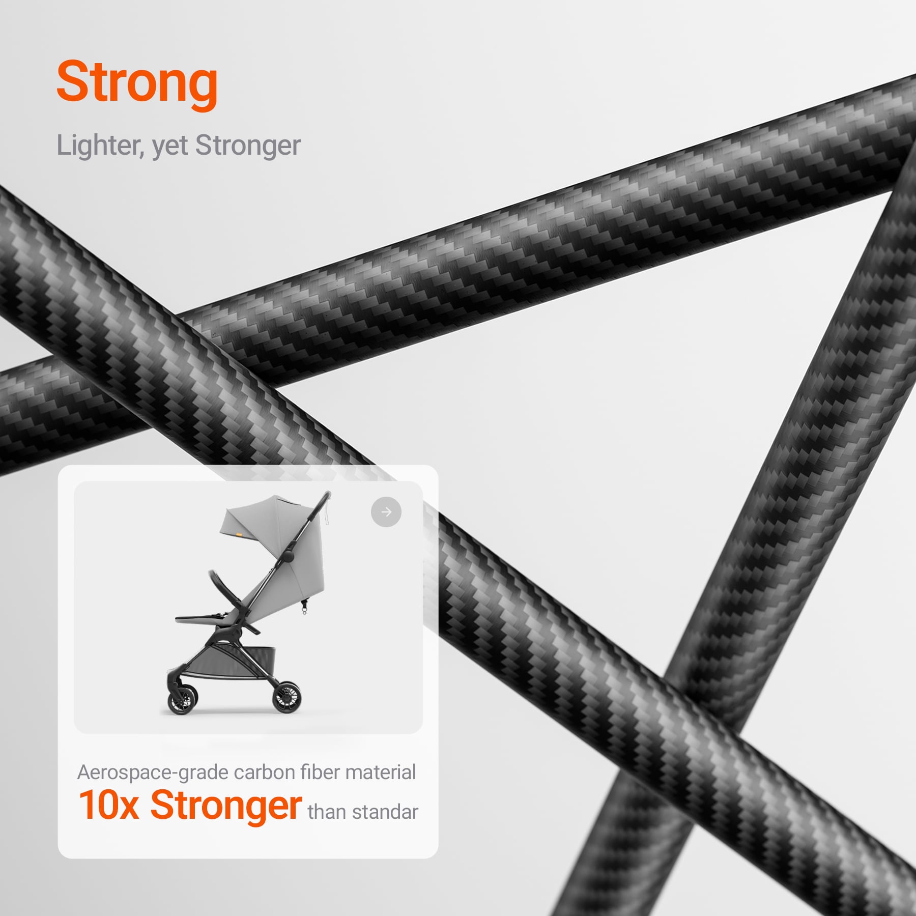 Mamazing Ultra Air X Lightweight Baby Stroller for Airplane Travel, 9.9 lbs, Ultra-Compact, Light & Strong, Age Group: Infant, Single, Grey - Image 6