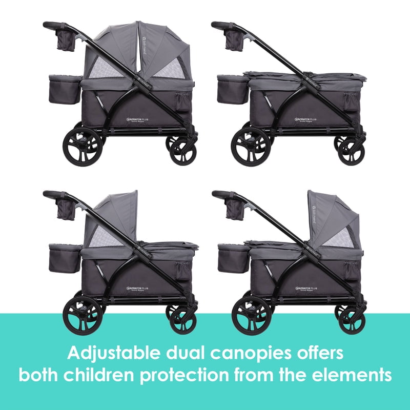 Baby Trend Navigator Plus 2-in-1 Stroller Wagon, Dash Midnight Black - Image 7