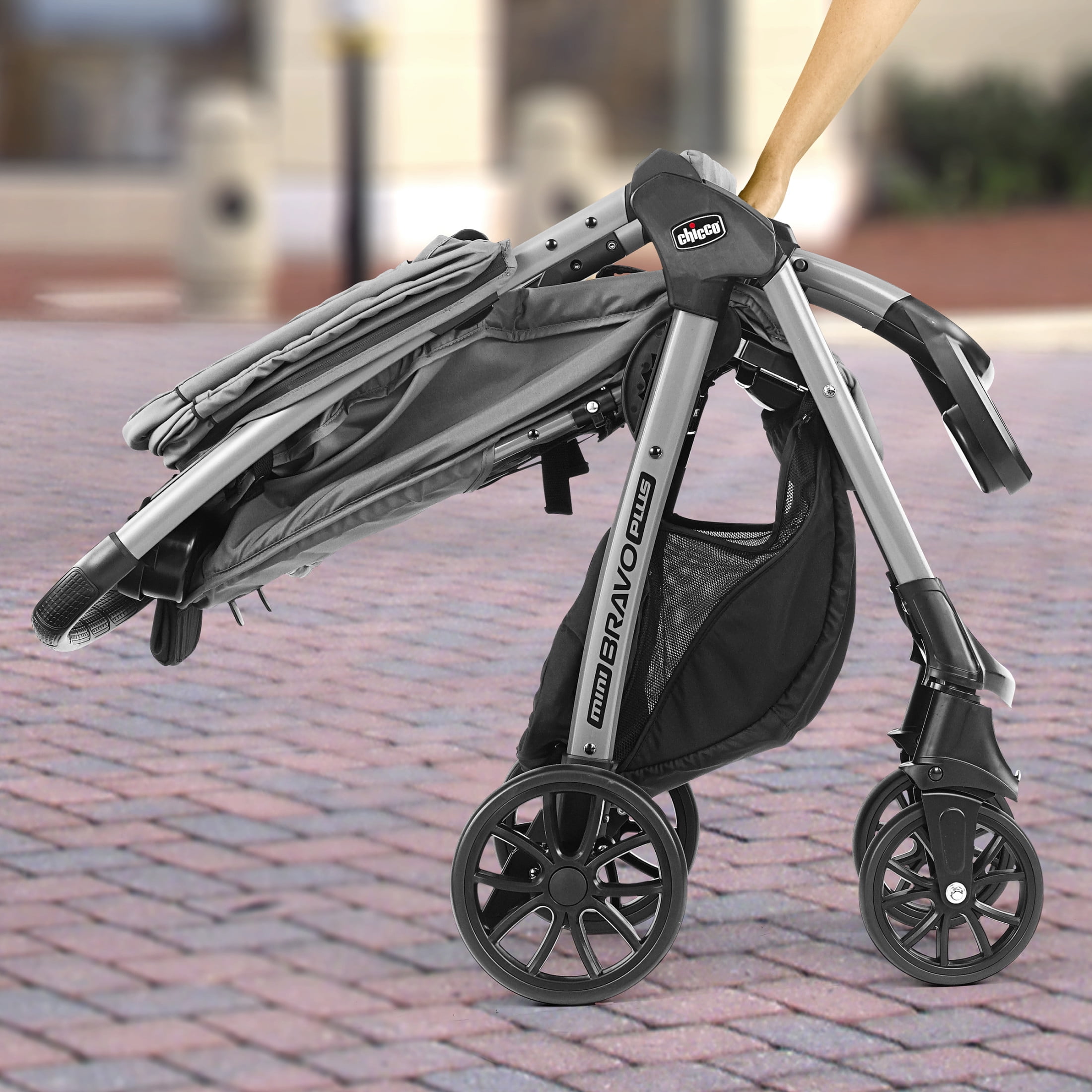 Chicco Mini Bravo Plus Travel System Stroller with KeyFit 30 Infant Car Seat - Slate (Grey), New - Image 3