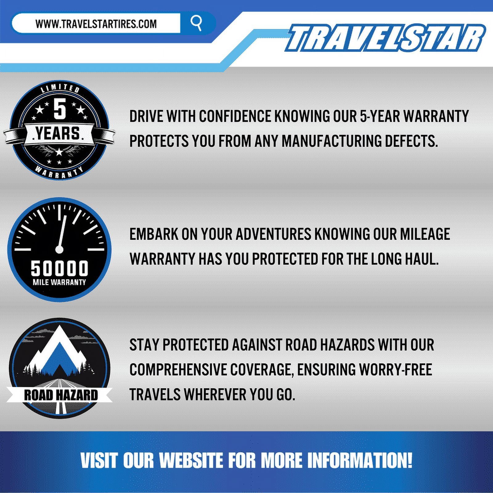 Travelstar UN66 255/65R18 111H High Performance All Season Crossover CUV/SUV Tire 255/65/18(Tire Only) - Image 5