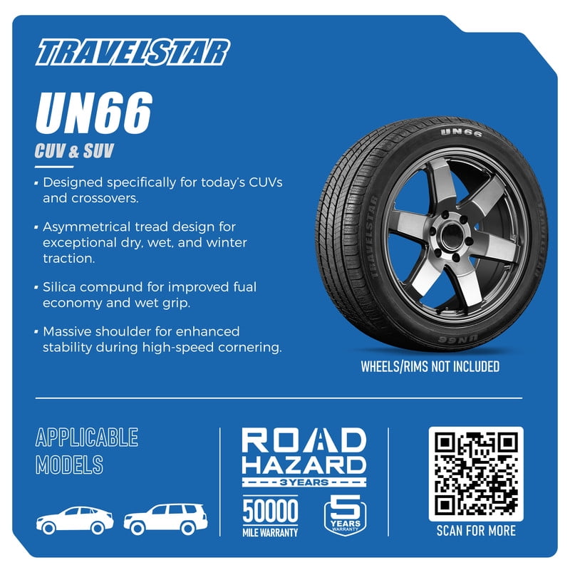 Travelstar UN66 255/65R18 111H High Performance All Season Crossover CUV/SUV Tire 255/65/18(Tire Only) - Image 4